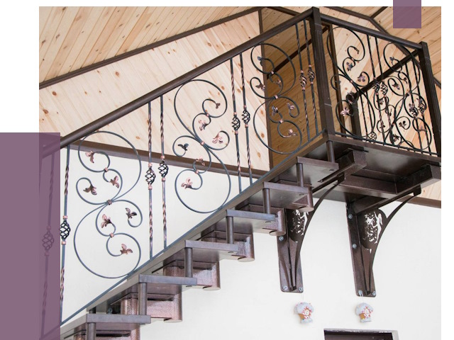 Кованые лестницы в Баксане от 78796 руб. под ключ