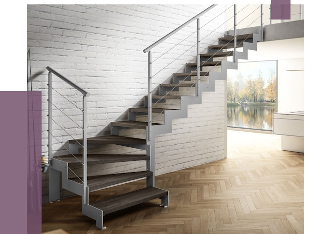 Г-образные лестницы под ключ в Баксане от 36620 руб. | ПРОЛЁТ-Бкс