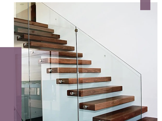 Стеклянные перила для лестницы в Баксане от 14648 руб.