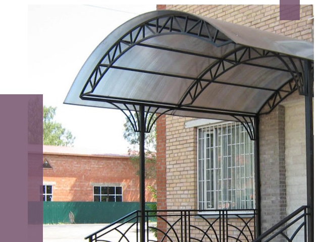 Металлические навесы и козырьки в Баксане от 12628 руб.