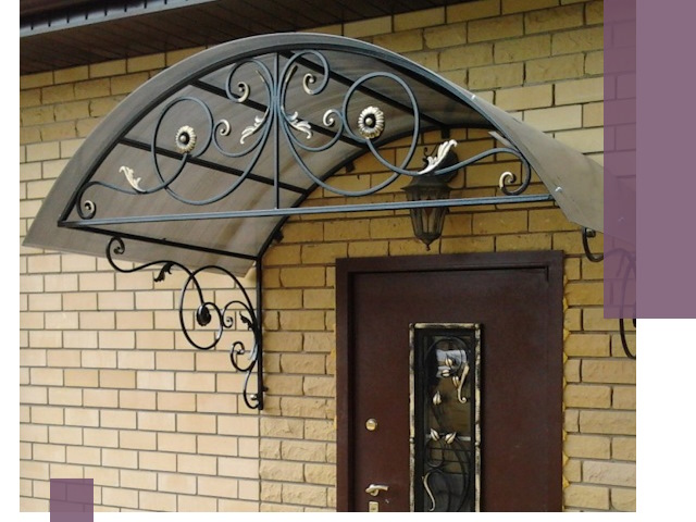 Изготовление козырьков из металла под ключ в Баксане