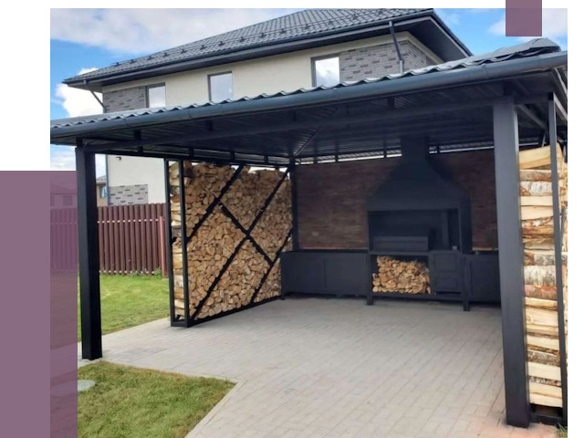 Навесы для барбекю в Баксане от 12577 руб. под ключ | ПРОЛЁТ-Бкс