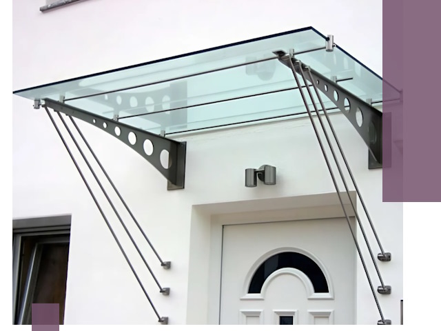 Козырьки над входом под ключ в Баксане — изготовление и монтаж