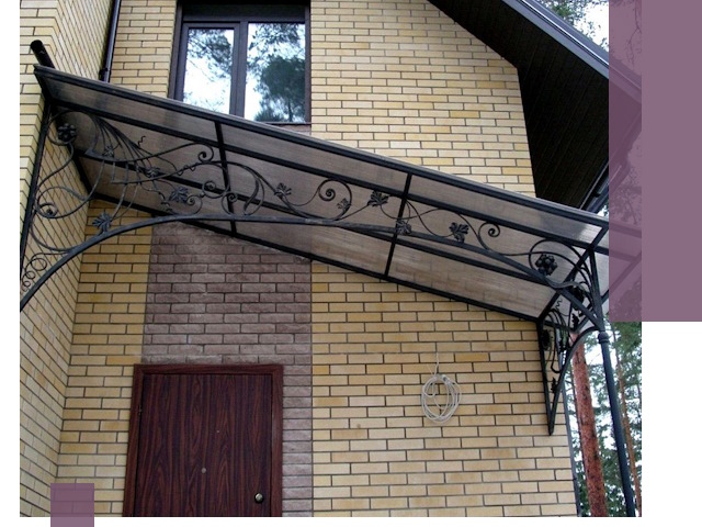 Односкатные козырьки из металла под ключ в Баксане