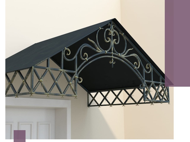 Двускатные металлические козырьки под ключ в Баксане