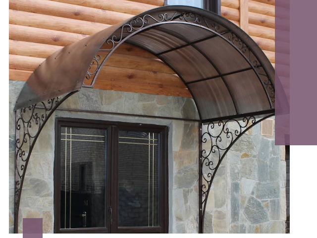 Арочные козырьки под ключ в Баксане: изготовление и монтаж